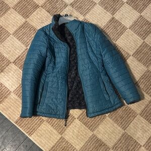 Women's Teal Quilted Puffer Jacket